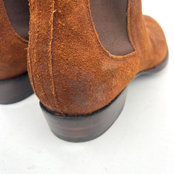 Tecovas The Chance Men’s Chelsea Boots Rust Suede Tan 10 EE Extra Wide - Picture 8 of 13